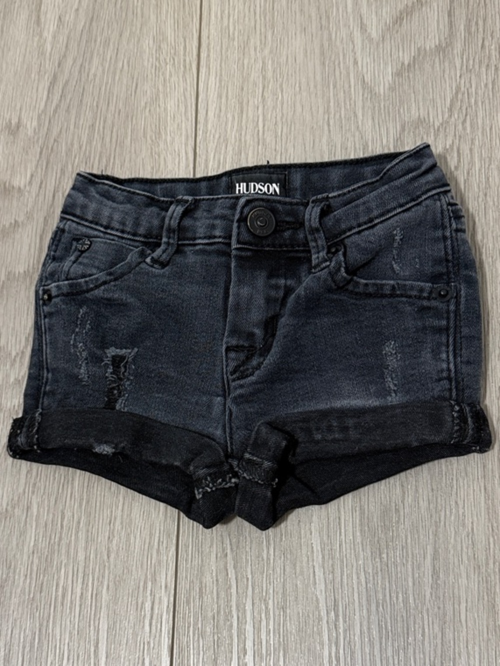 Hudson Jeans Black Washed Distressed Women's Denim Shorts